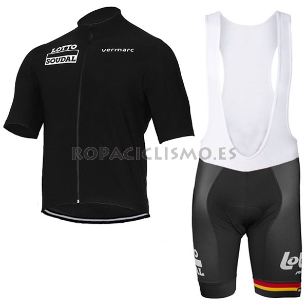 2017 Maillot Lotto Soudal tirantes mangas cortas negro